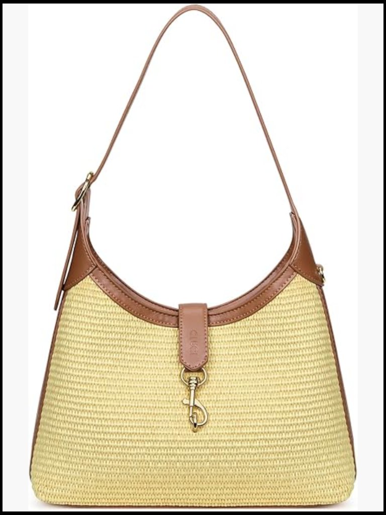 Woven Slouchy Hobo Bag Lightweight Shoulder Tote With Adjustable Strap